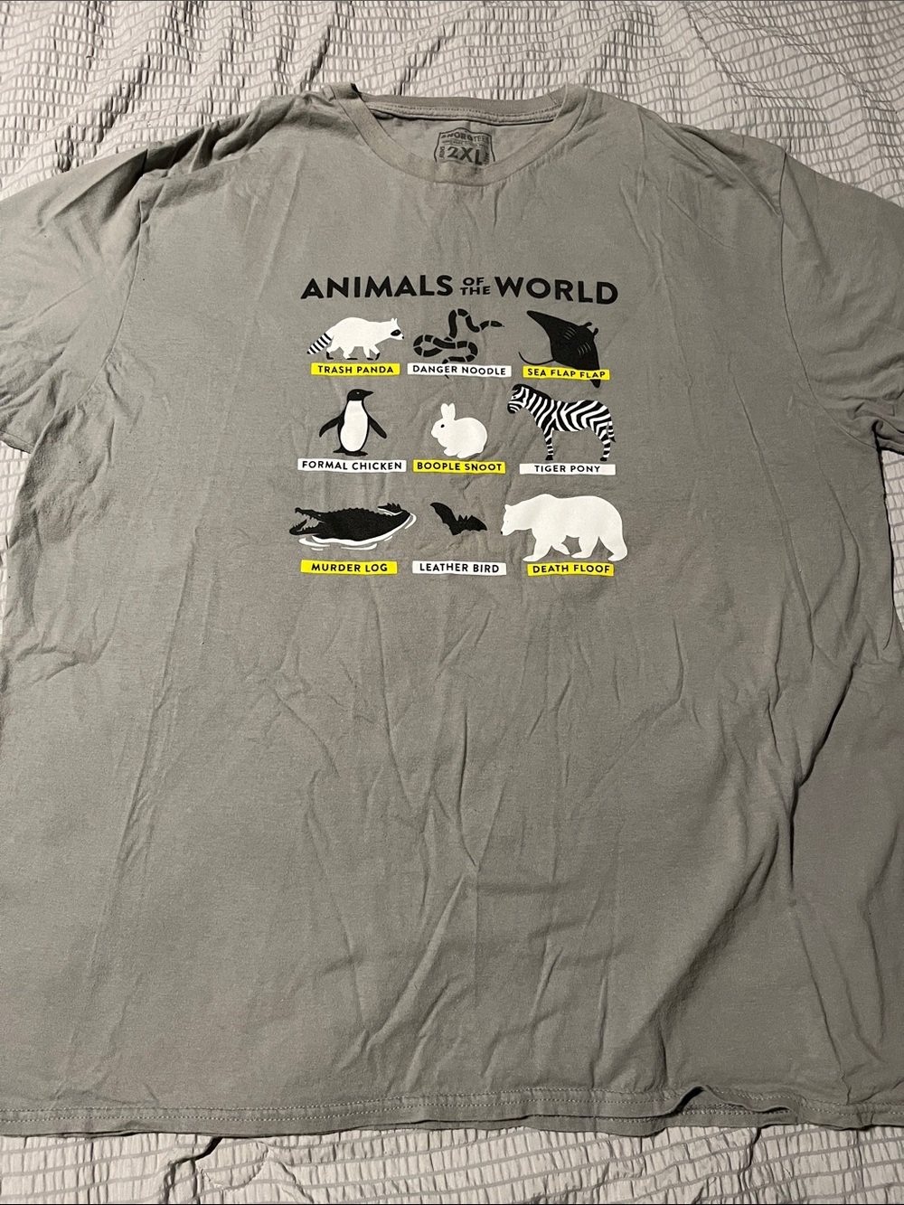 SnorgTees Animals of the World Graphic T-Shirt Men’s 2XL Funny Humor Tee